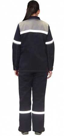 Костюм летний  "МЕХАНИК" женский, куртка, полукомбинезон синий/серый СОП КСМ 113