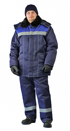 Костюм утепленный "Вьюга" с п/к т.синий/василек КСМ 833
