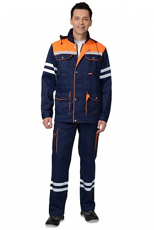 Костюм "Конор" с п/к синий/оранжевый КСМ 354