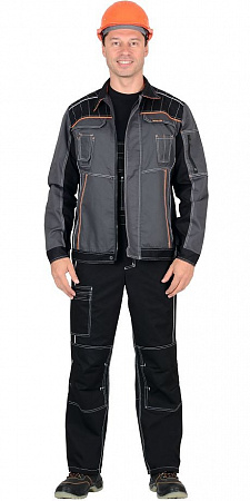 Костюм "Статус" с п/к т.серый/оранжевый КСМ 366