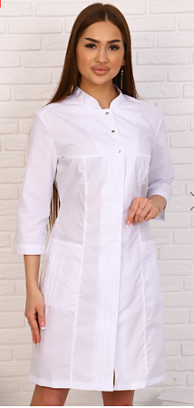 Халат медицинский женский "Лиза" белый ХЛТ 1554