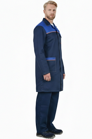 Халат мужской "Фаворит" синий/василёк ХЛТ 484