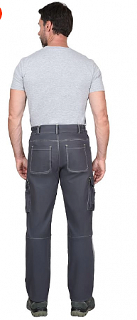 Брюки "ДЖЕТ" т.серый с синим тк. стрейч с ВО БРК 052