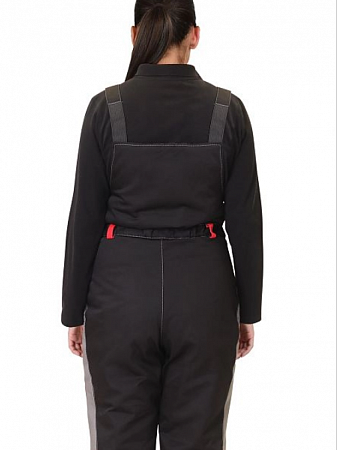 Костюм утепленный женский "Сибирячка" с п/к серый/красный/черный КСМ 575