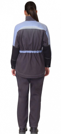 Костюм летний "Фаворит-Мега" женский с п/к серый/черный/сиреневый КСМ 114