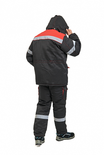 Костюм утепленный &amp;quot;Титан&amp;quot; с п/к черный/красный КСМ 810