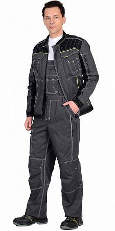 Костюм "Престиж" с п/к т.серый/желтый КСМ 362