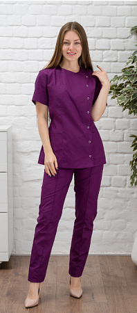 Костюм медицинский женский Наоми (баклажан) КСМ 1680а